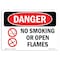 Signmission OSHA Danger Sign, No Smoking Or Open Flames, 24in X 18in Decal, 18" W, 24" L, Landscape OS-DS-D-1824-L-1475 - alternate 1